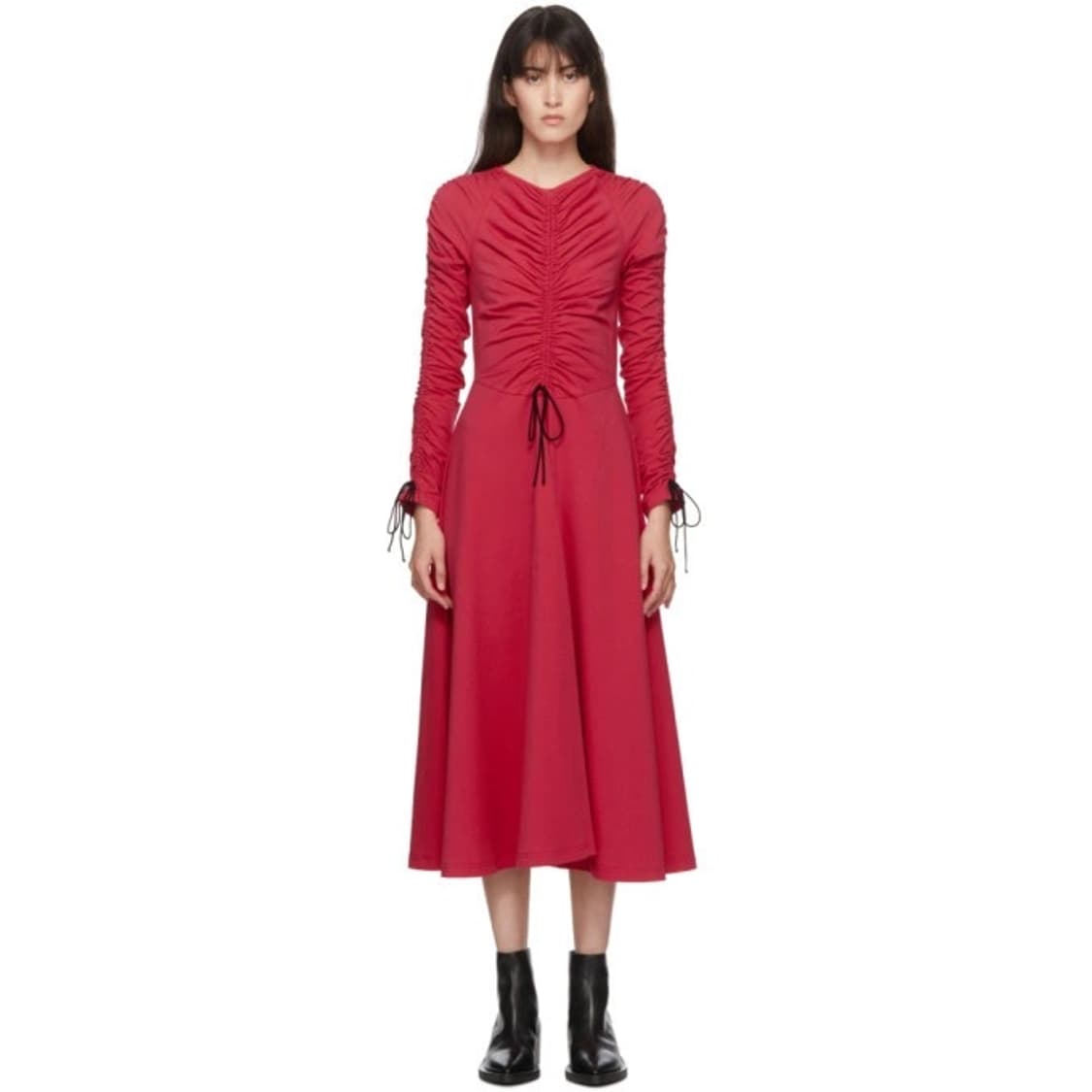 몰리 고다드 Molly Goddard 핑크 드레이핑 롱 원피스 S 센스익 상품이미지1