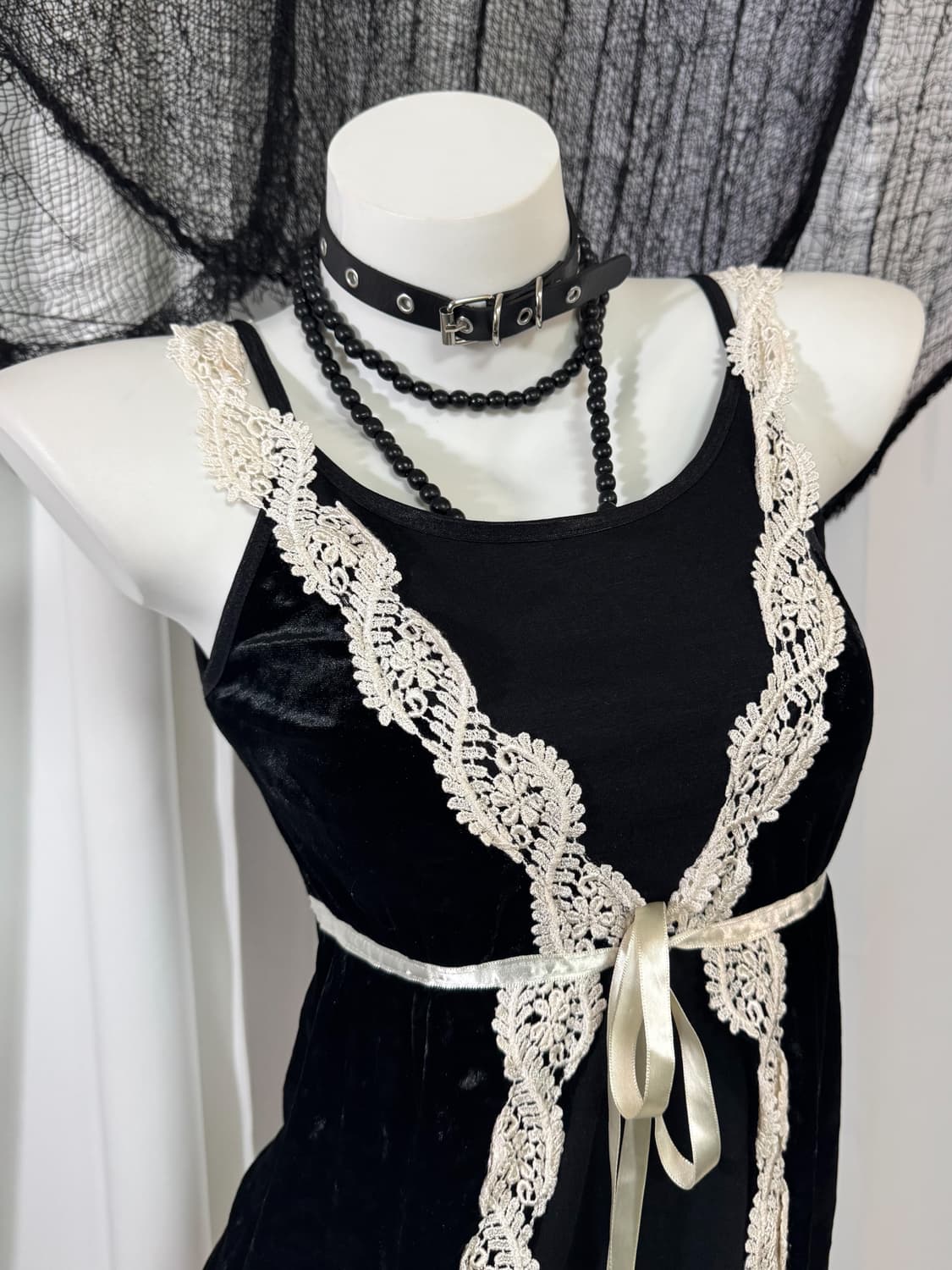  velvet lace sleeveless 상품이미지2