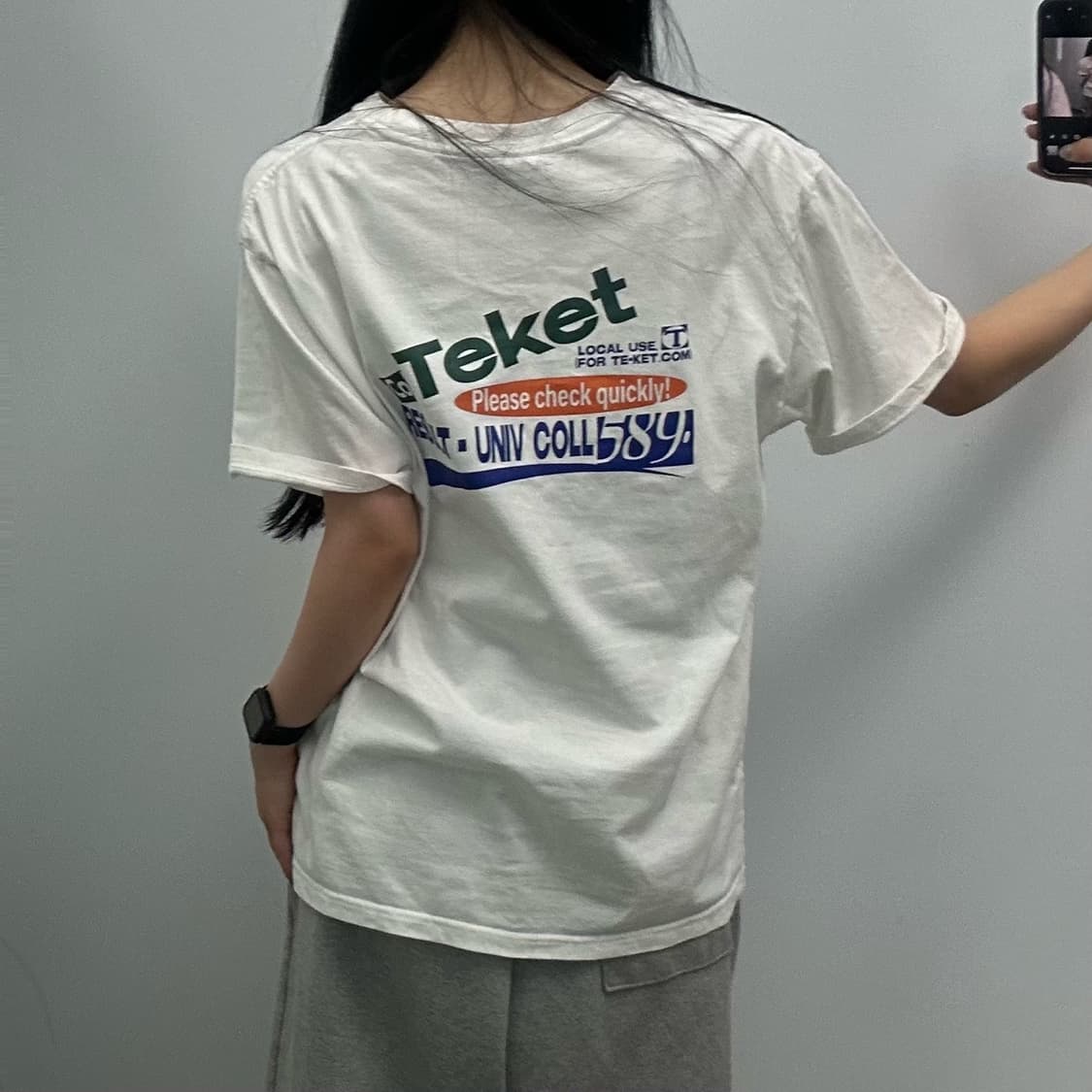 테켓 빅로고 화이트 반팔 티셔츠 상품이미지2