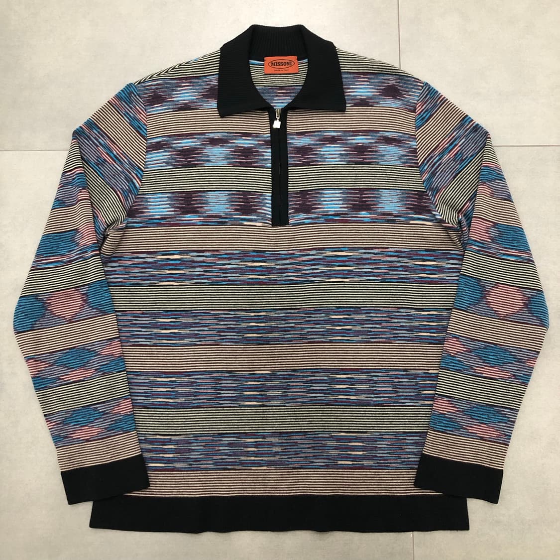 미쏘니 missoni 이태리 반집업 긴팔 카라 니트 스웨터 50 상품이미지1
