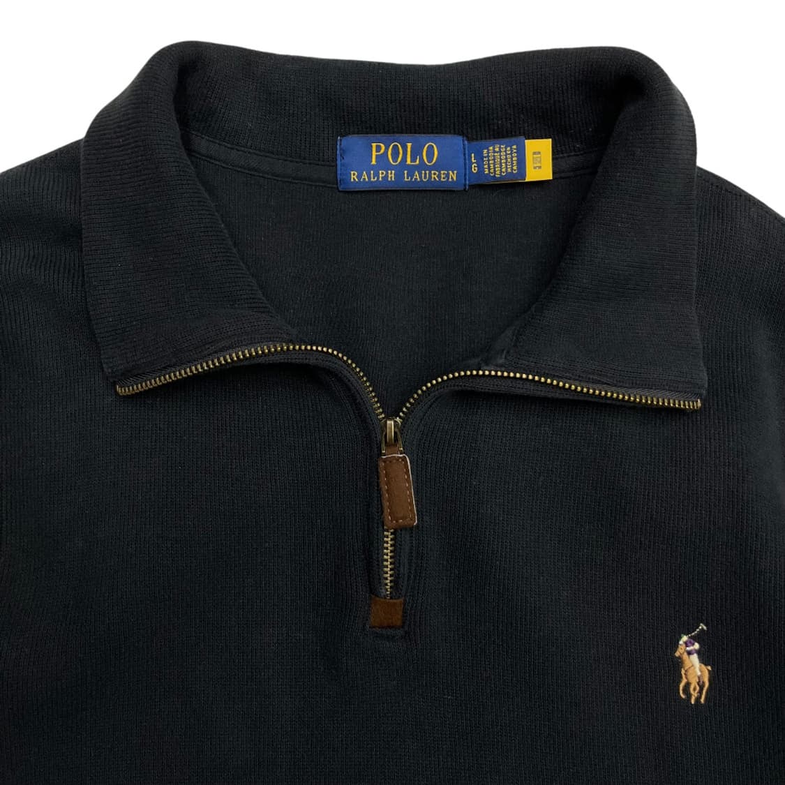 폴로 랄프로렌 옥스포드 블랙 반집업 니트 L 상품이미지4