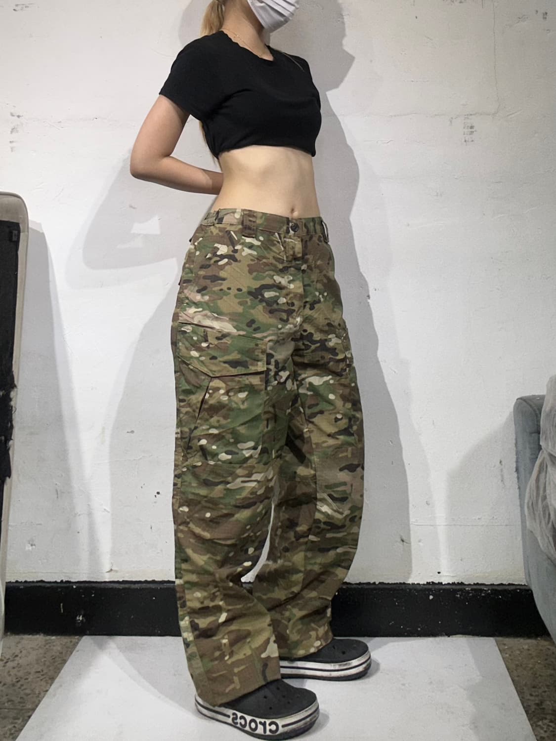빈티지 베이지 카모 카고 와이드 팬츠 XL 상품이미지1