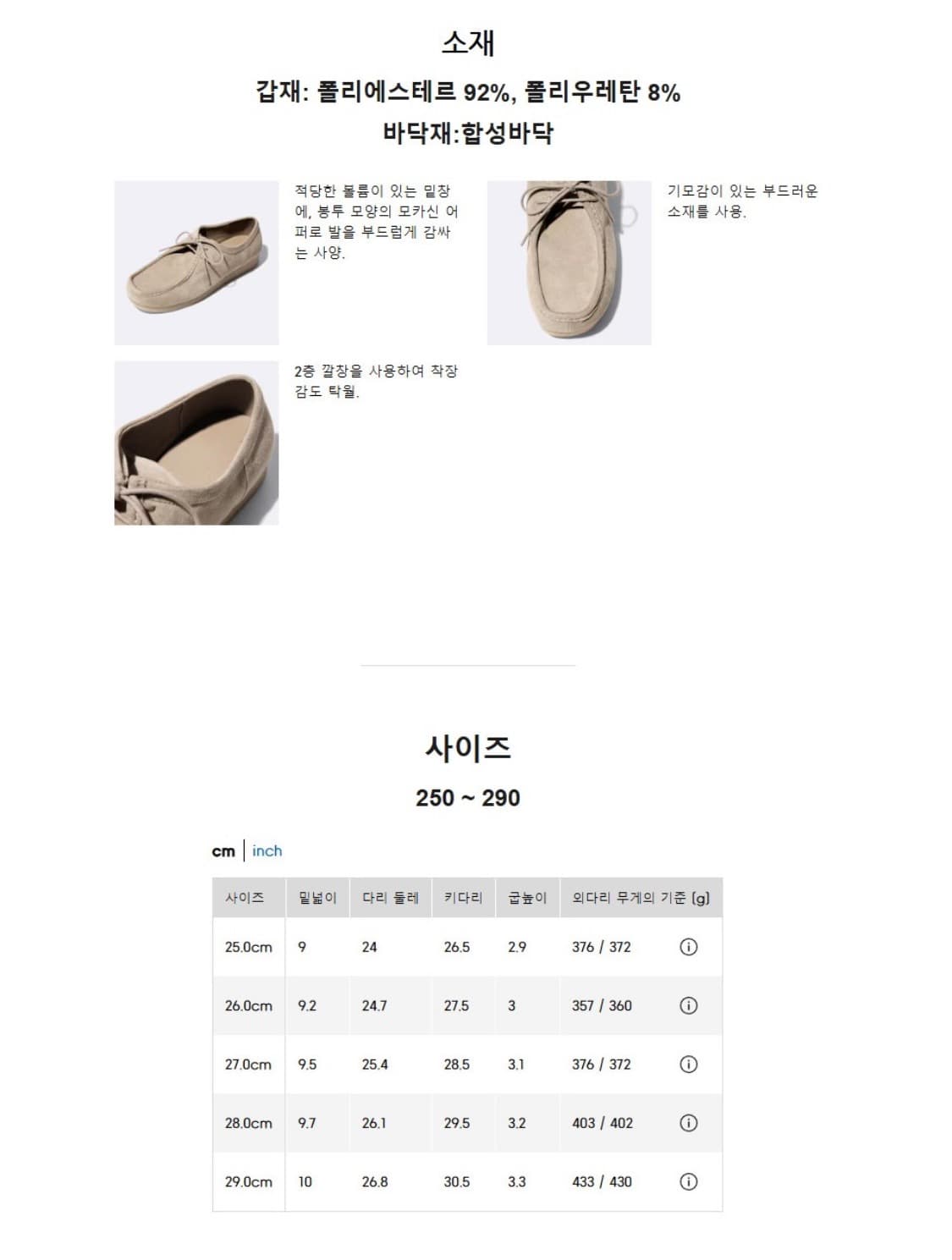 새상품) GU 모카신 구라비 왈라비 블랙 250 상품이미지4