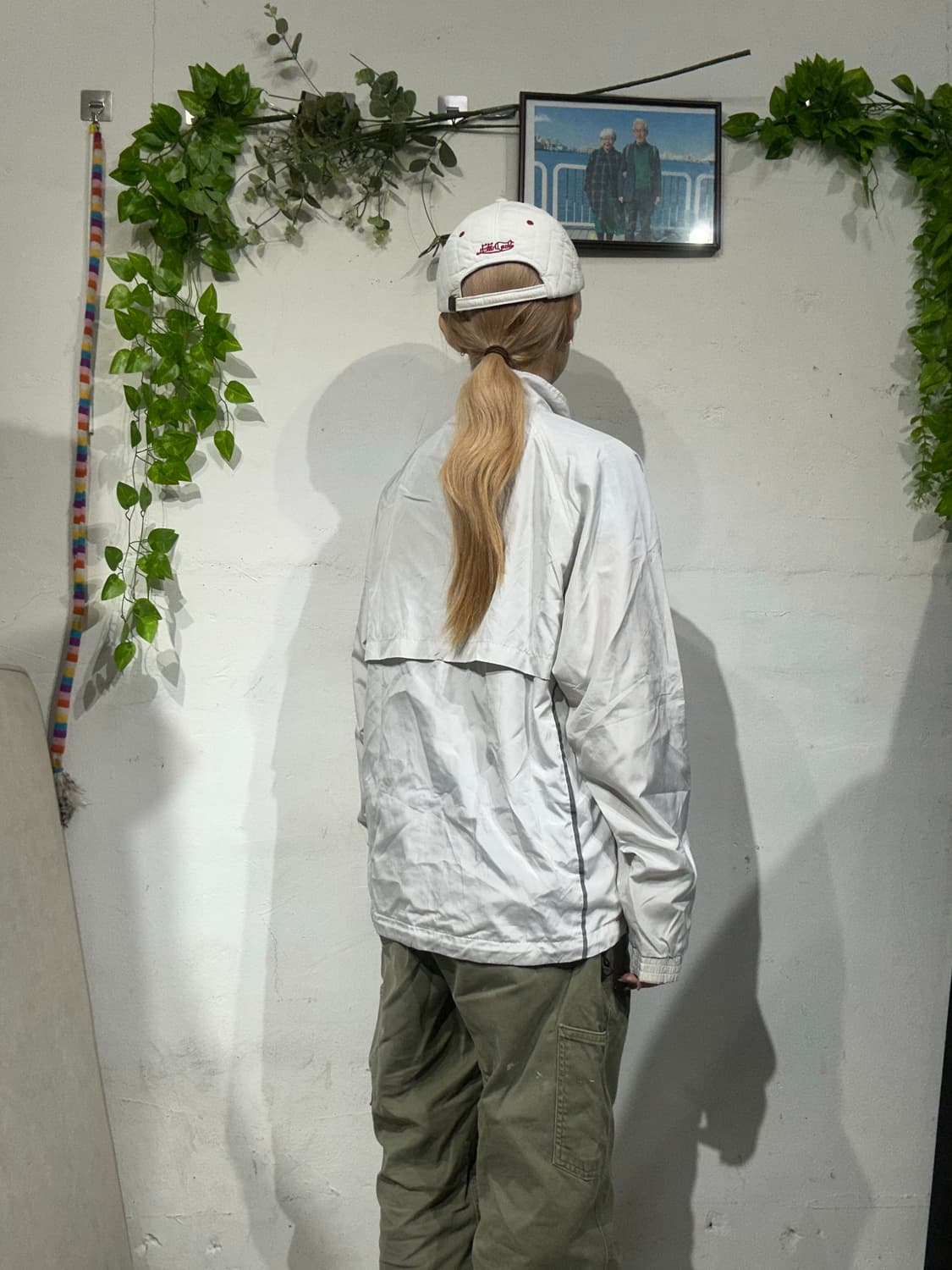 뉴발란스 화이트 바람막이 자켓 S 상품이미지3
