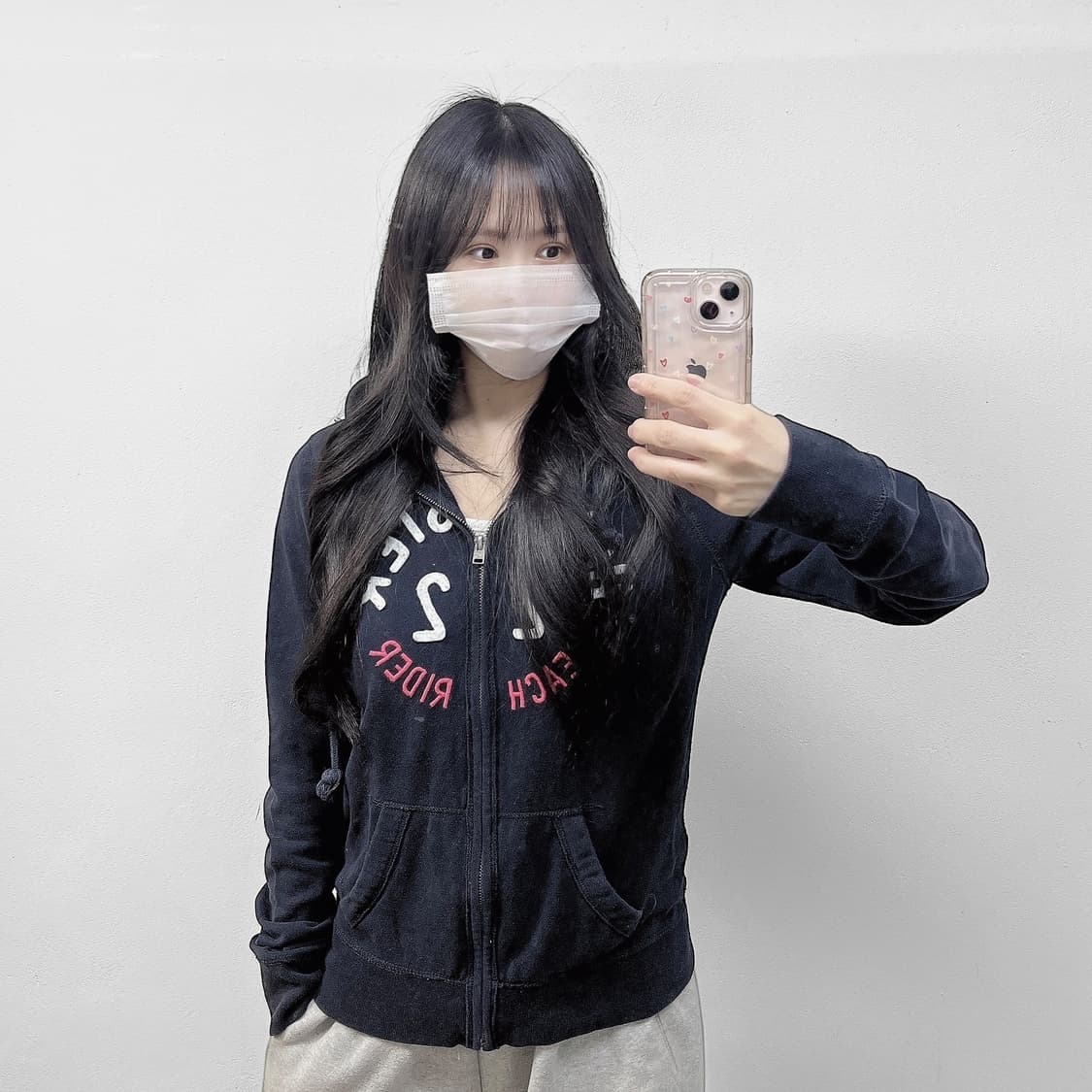 홀리스터 아치 로고 후드집업 네이비 상품이미지1