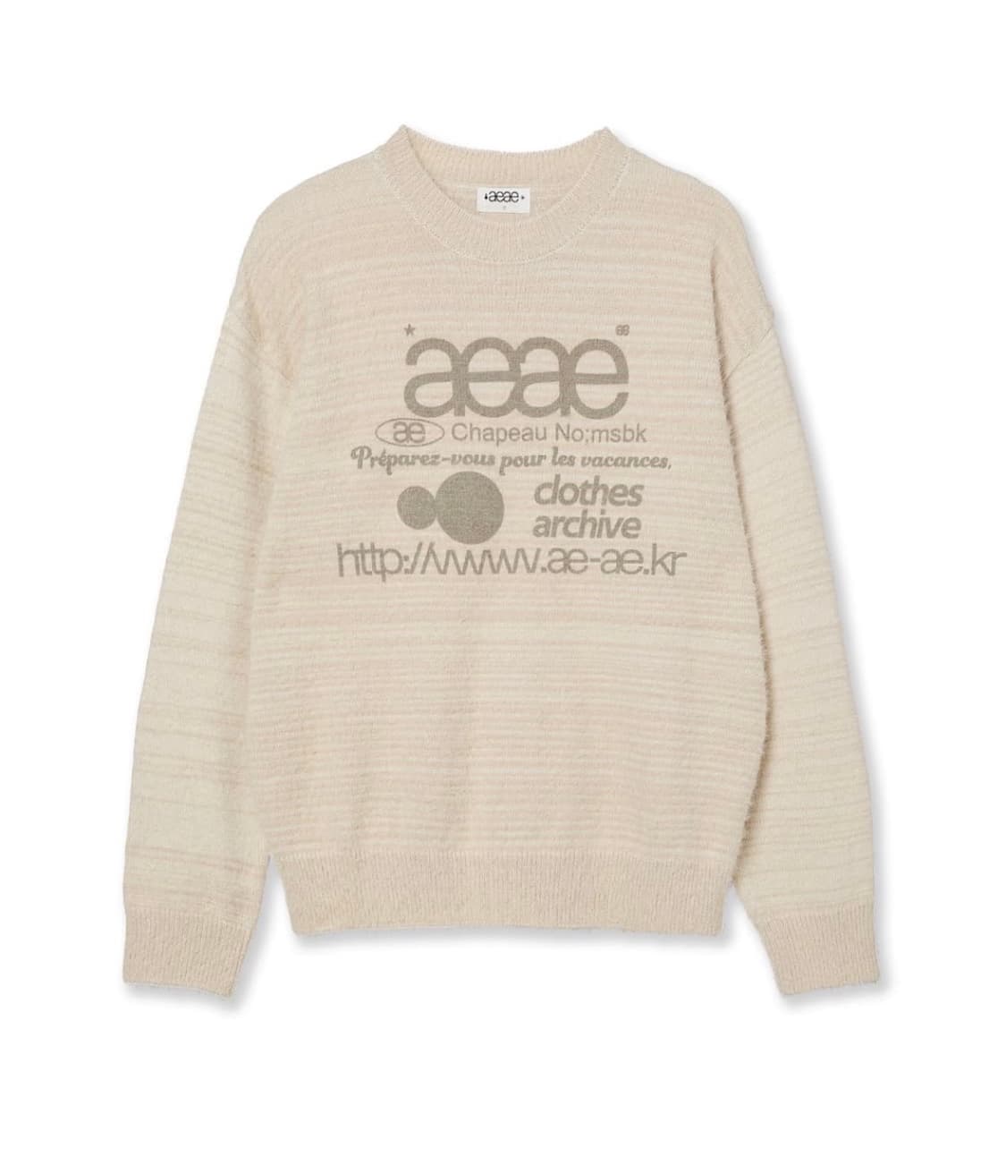 AEAE 니트 WEB LOGO KNIT PULLOVER [IVORY] 상품이미지1
