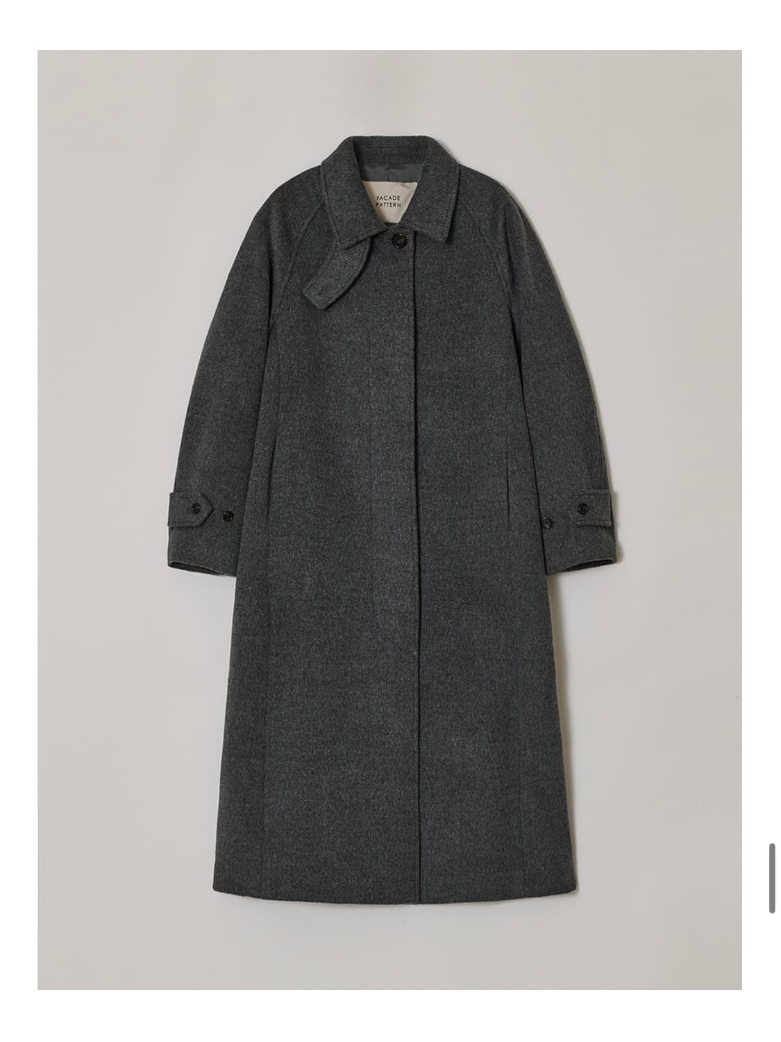 [S] 파사드패턴 캐시미어 발마칸 코트 차콜 상품이미지2