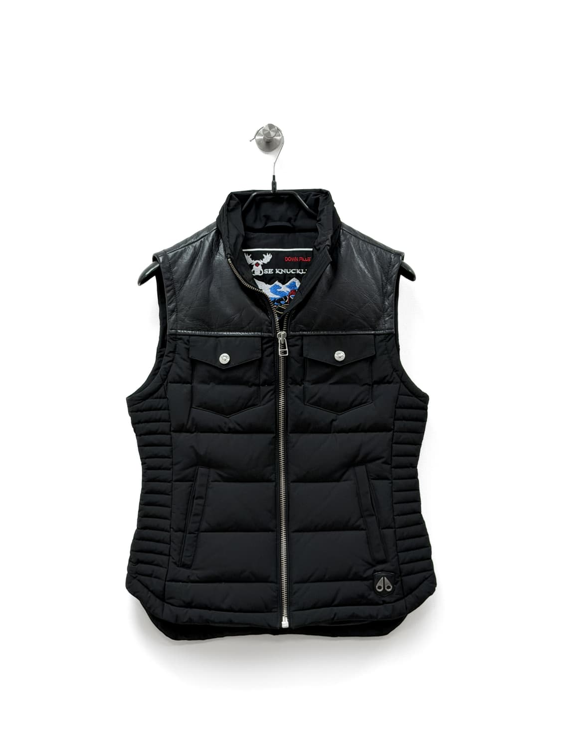 무스너클 레더 콤비 패딩 베스트 상품이미지1