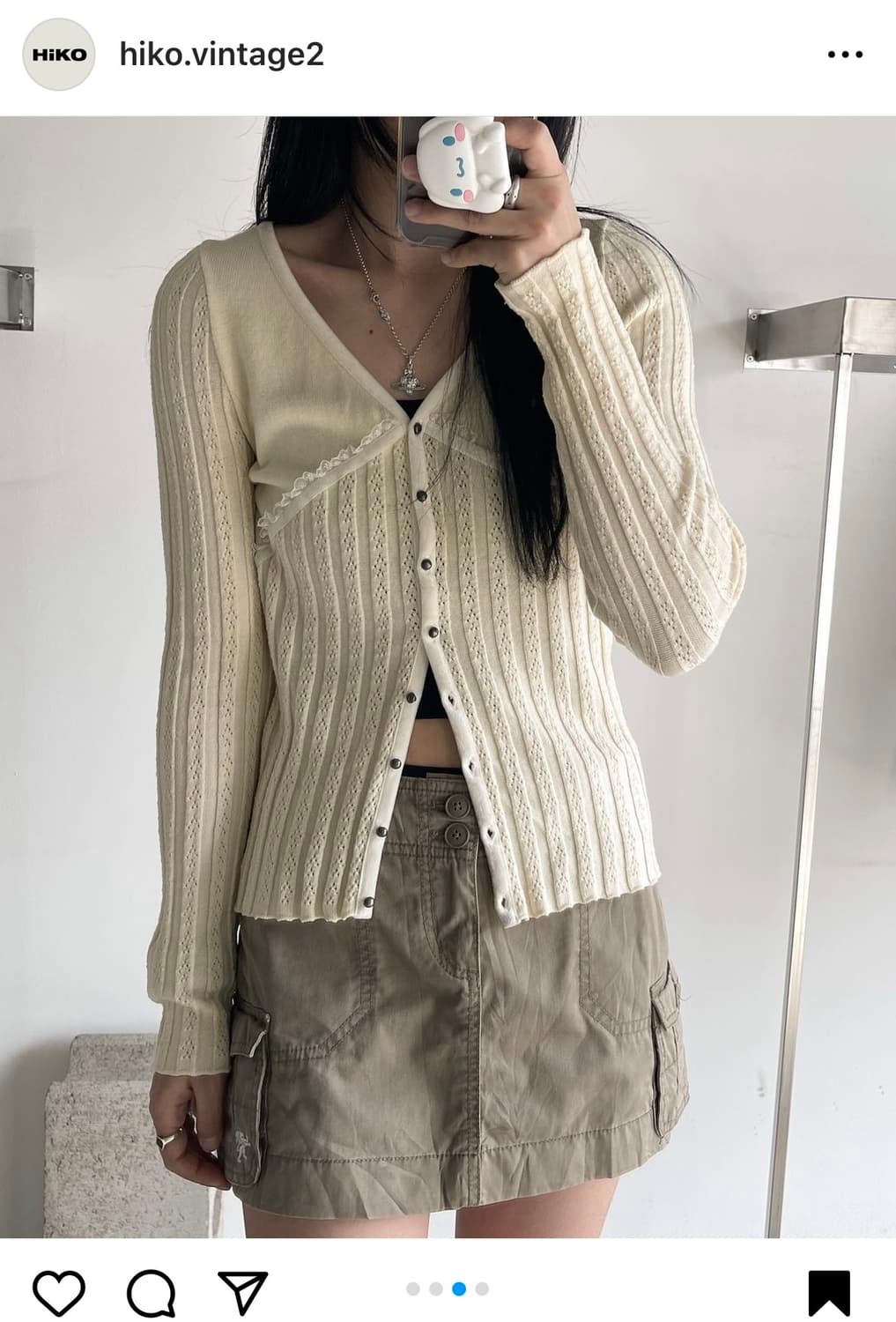 빈티지 아이보리 니트 가디건 페어리 그런지  상품이미지2