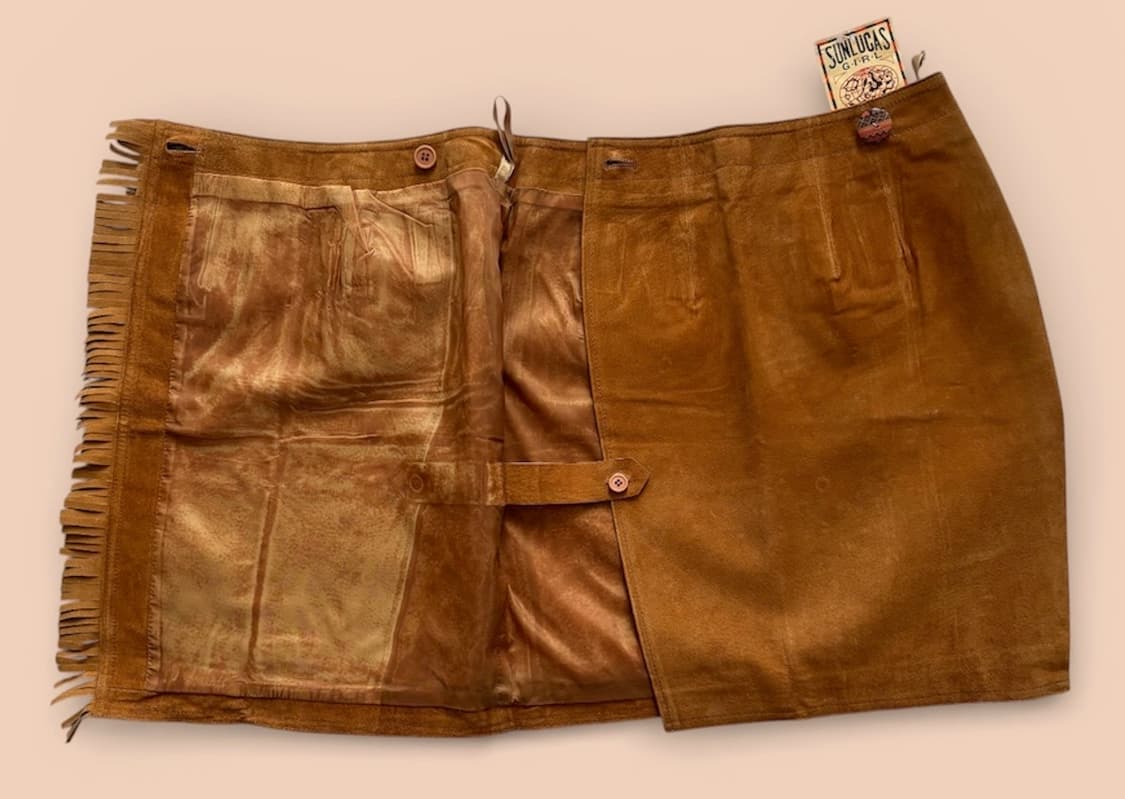 SUNLUCAS GIRL 빈티지 웨스턴 레더 랩스커트 상품이미지2