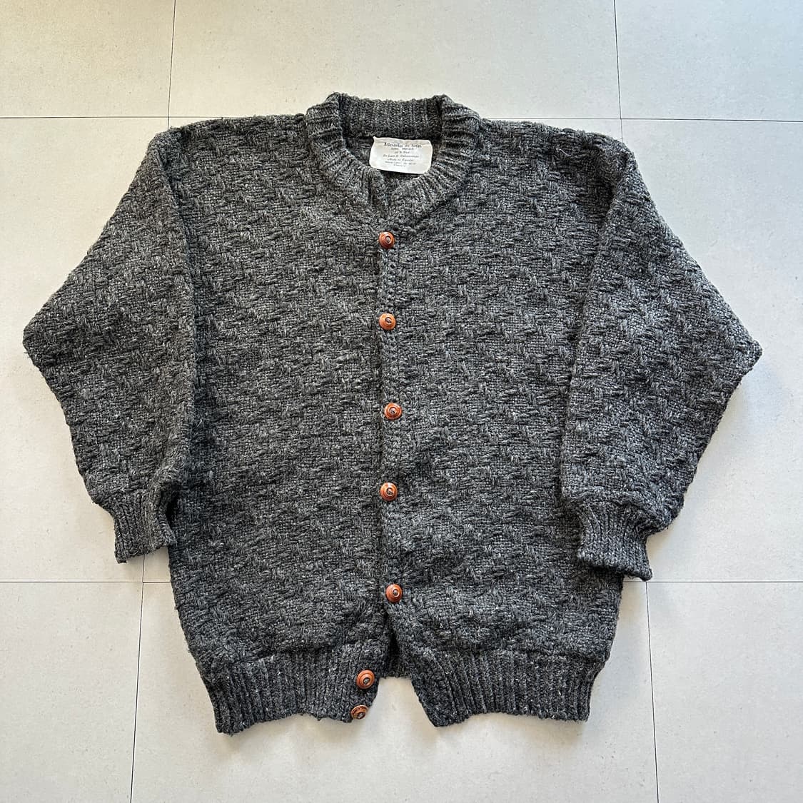 90s 에콰도르산 100% 울 빈티지 에스닉 패턴 니트 가디건 코위찬  상품이미지1