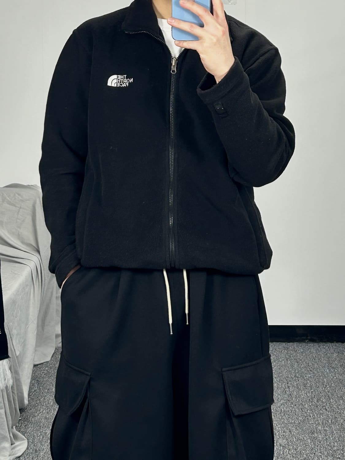 노스페이스 블랙 플리스 집업 M  상품이미지2