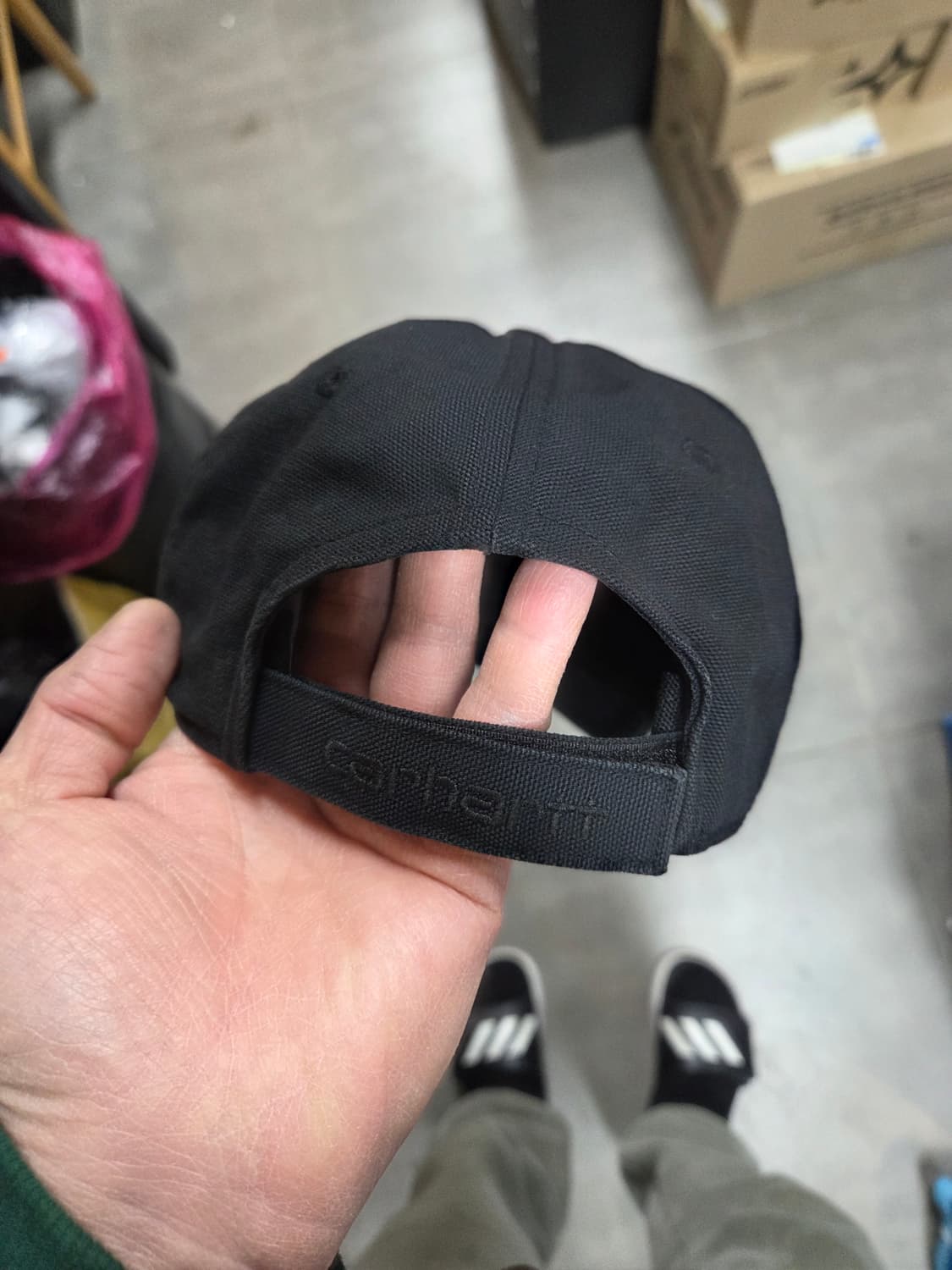 칼하트 wip 로고 6패널 캔버스 볼캡 모자 프리 상품이미지3