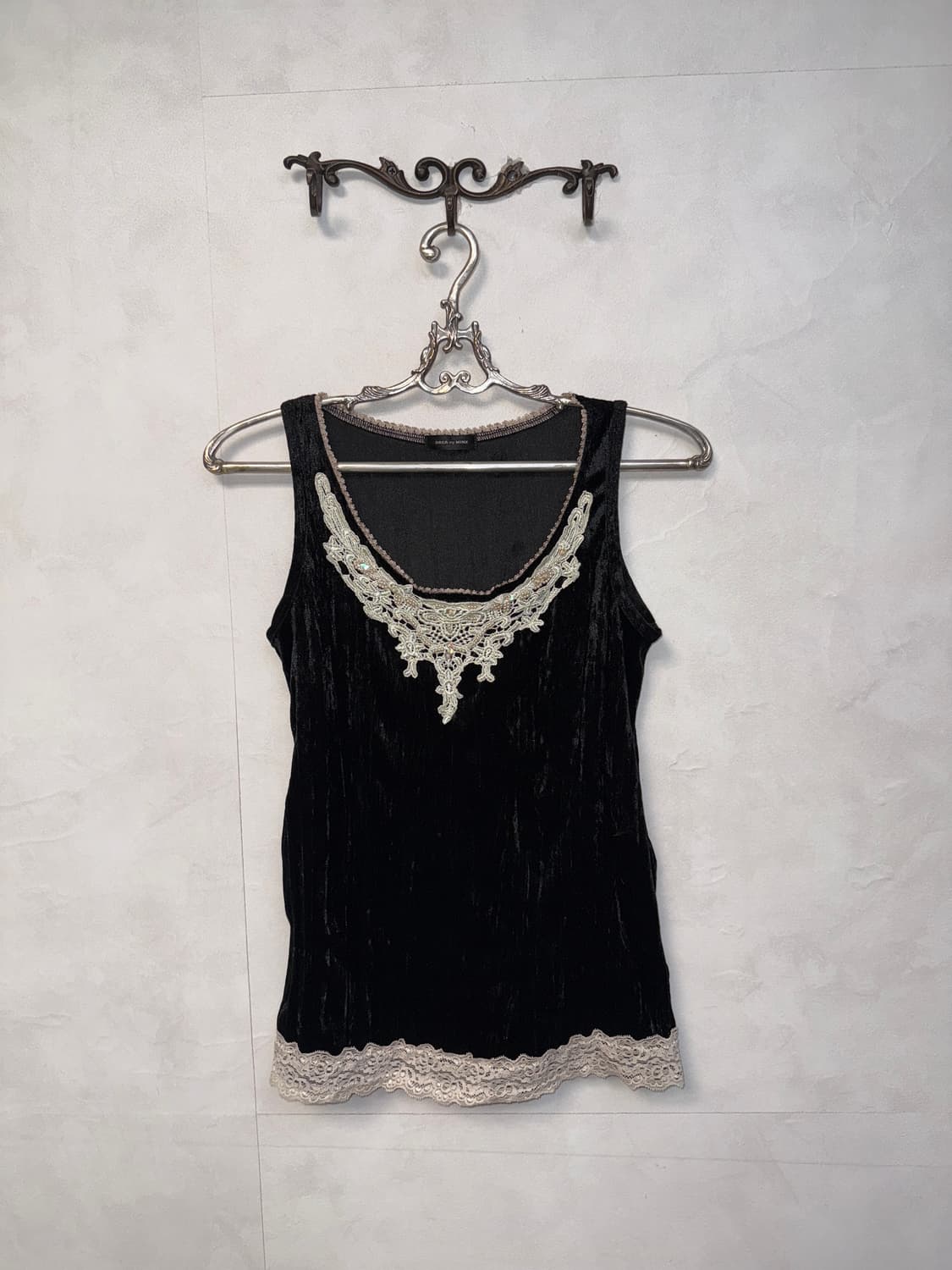 Black velvet lace sleeveless  상품이미지1