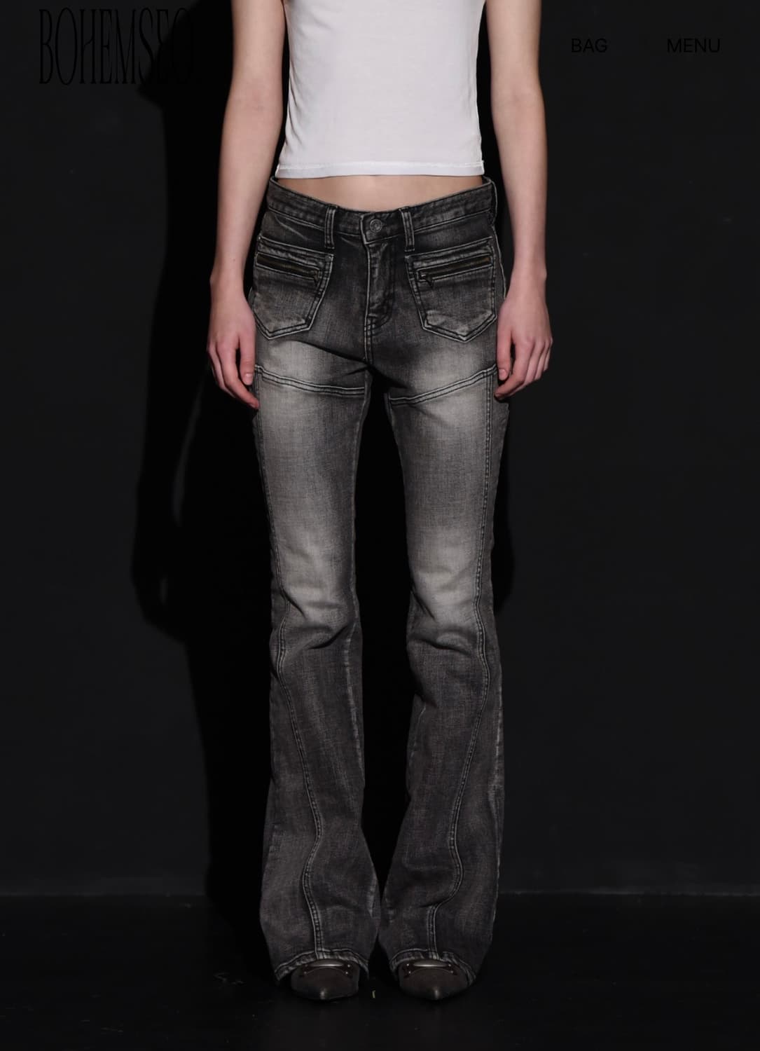 보헤미안서울 프론트 포켓 부츠컷 데님팬츠 상품이미지1