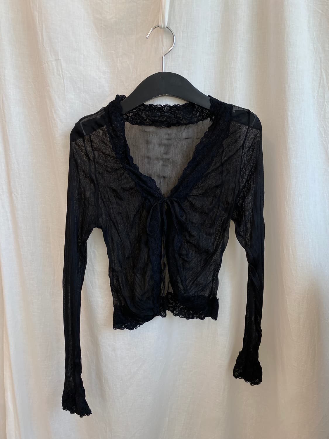 블랙 시스루 가디건(XS) 상품이미지2