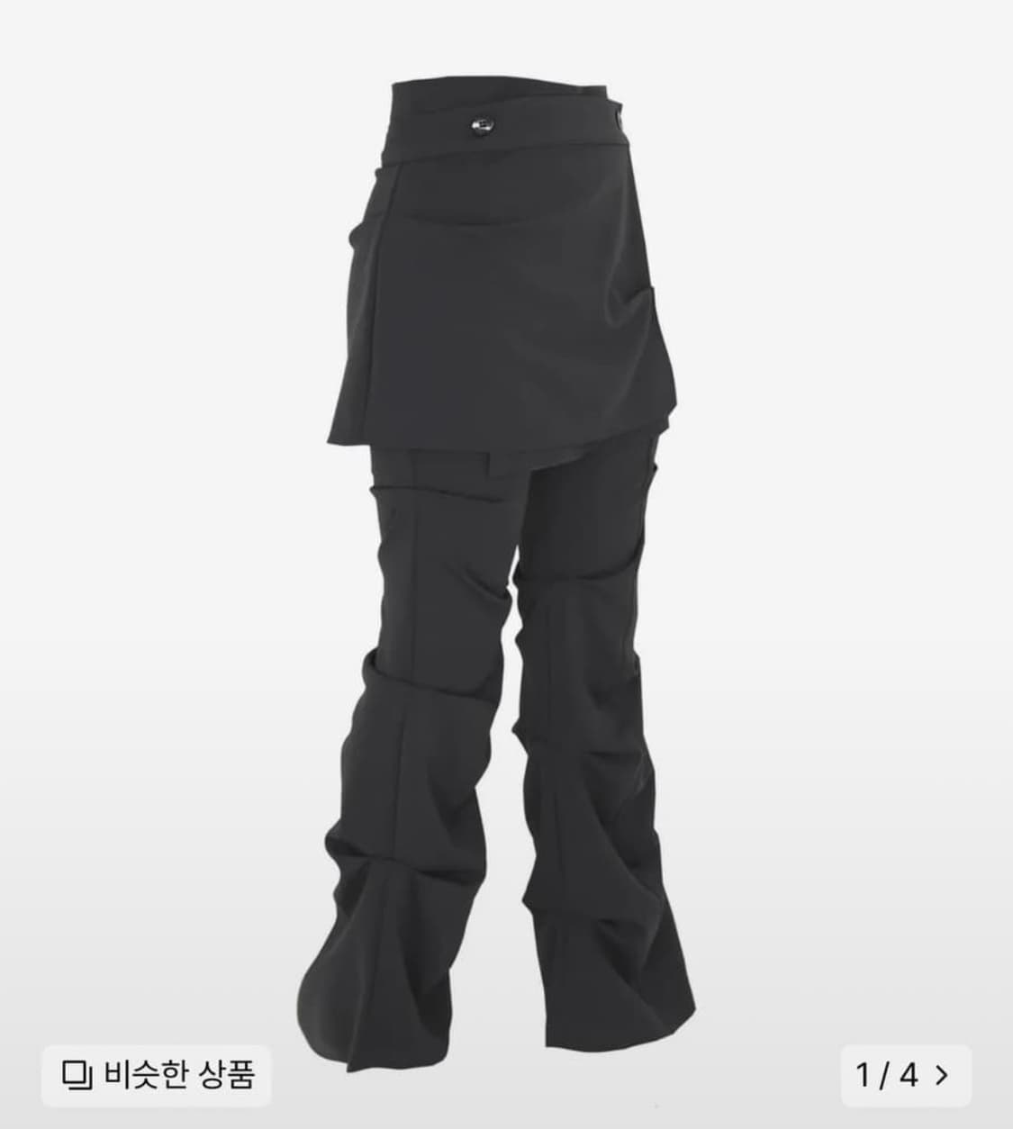 오호스 랩 오버 턱 팬츠 차콜 판매 상품이미지1