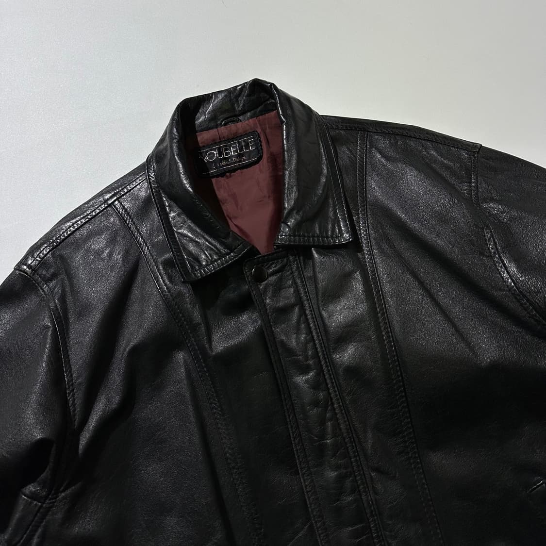 Noubelle 카우스킨 소가죽 레더 봄버 블루종 자켓 상품이미지3