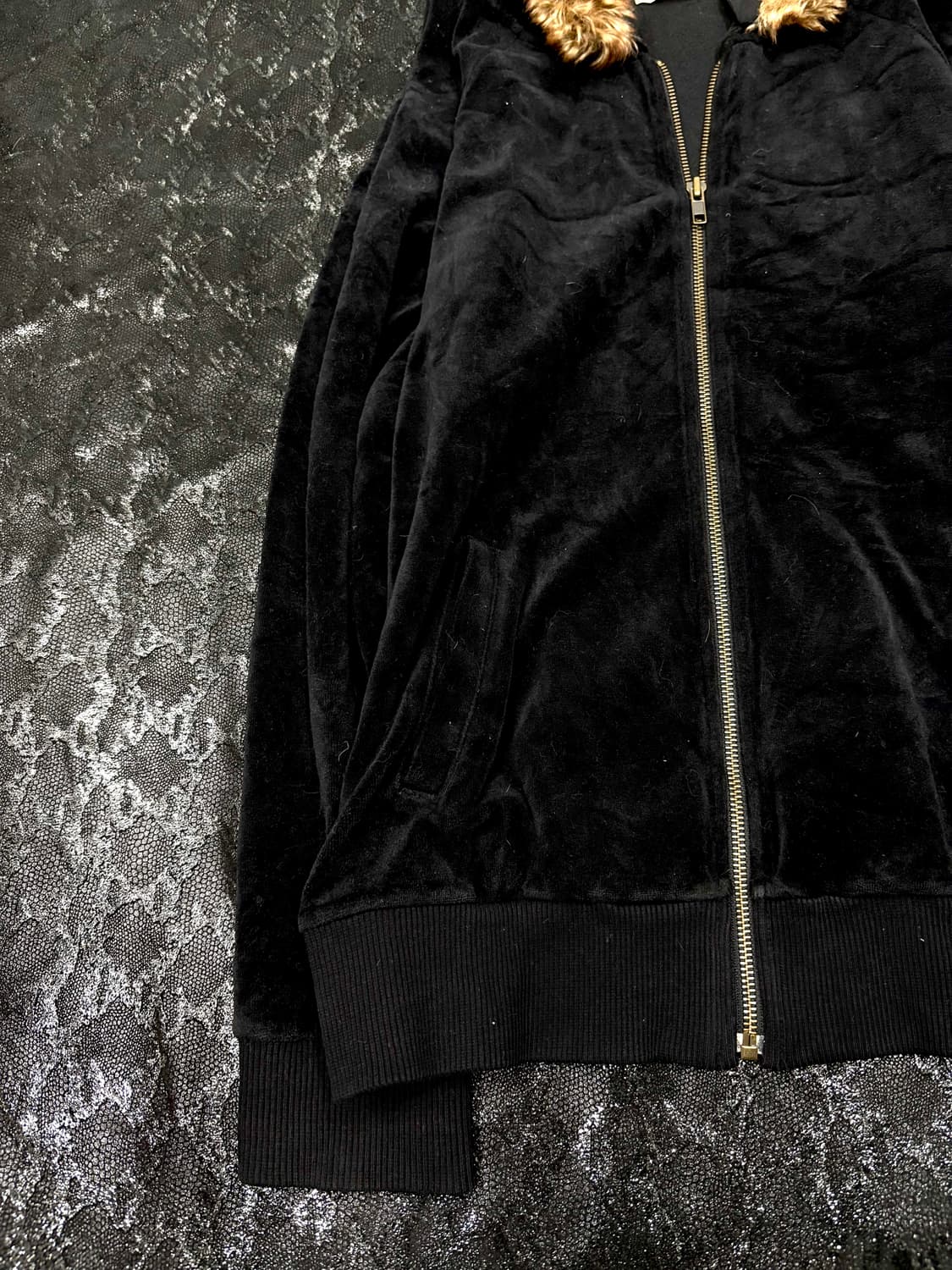 “CLEF DE SOL” 00’s mood Velvet Fur Hoodi 상품이미지5