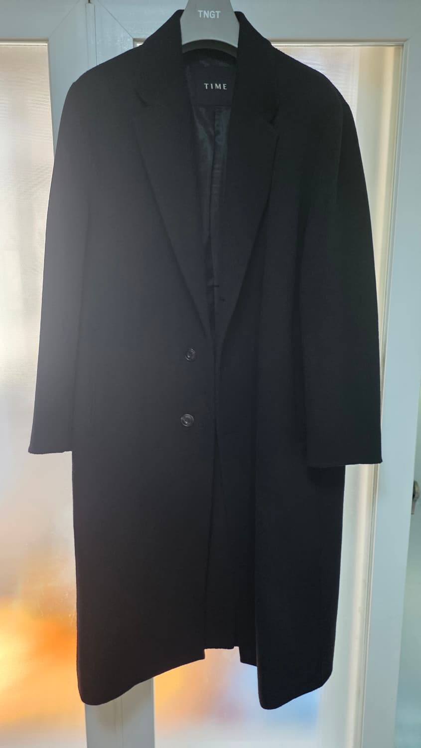 타임옴므 23FW 캐시미어 블렌드 싱글 코트 블랙 100사이즈 상품이미지1