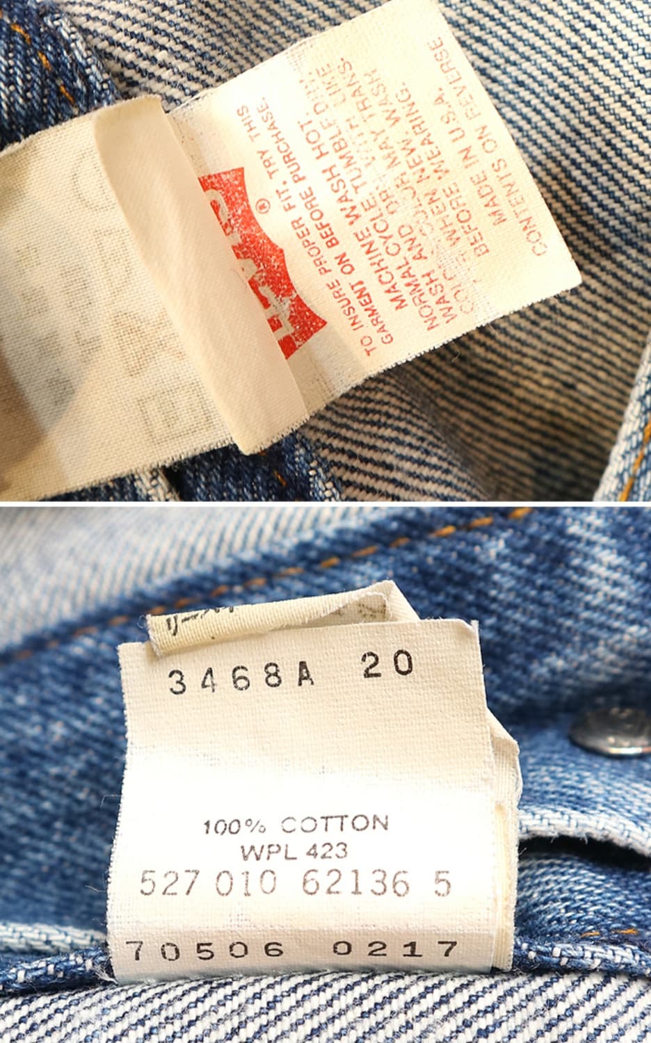 미국산 LEVIS 리바이스 70506-0217 오렌지텝 빈티지 데님자켓 상품이미지8