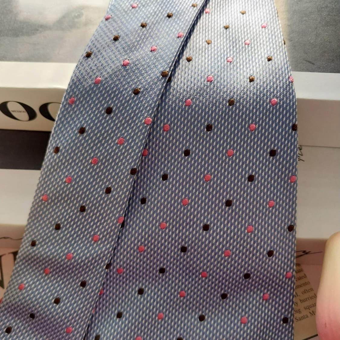 알테아 실크 하늘색 도트 넥타이 8.7cm A+등급 K1337
 상품이미지4