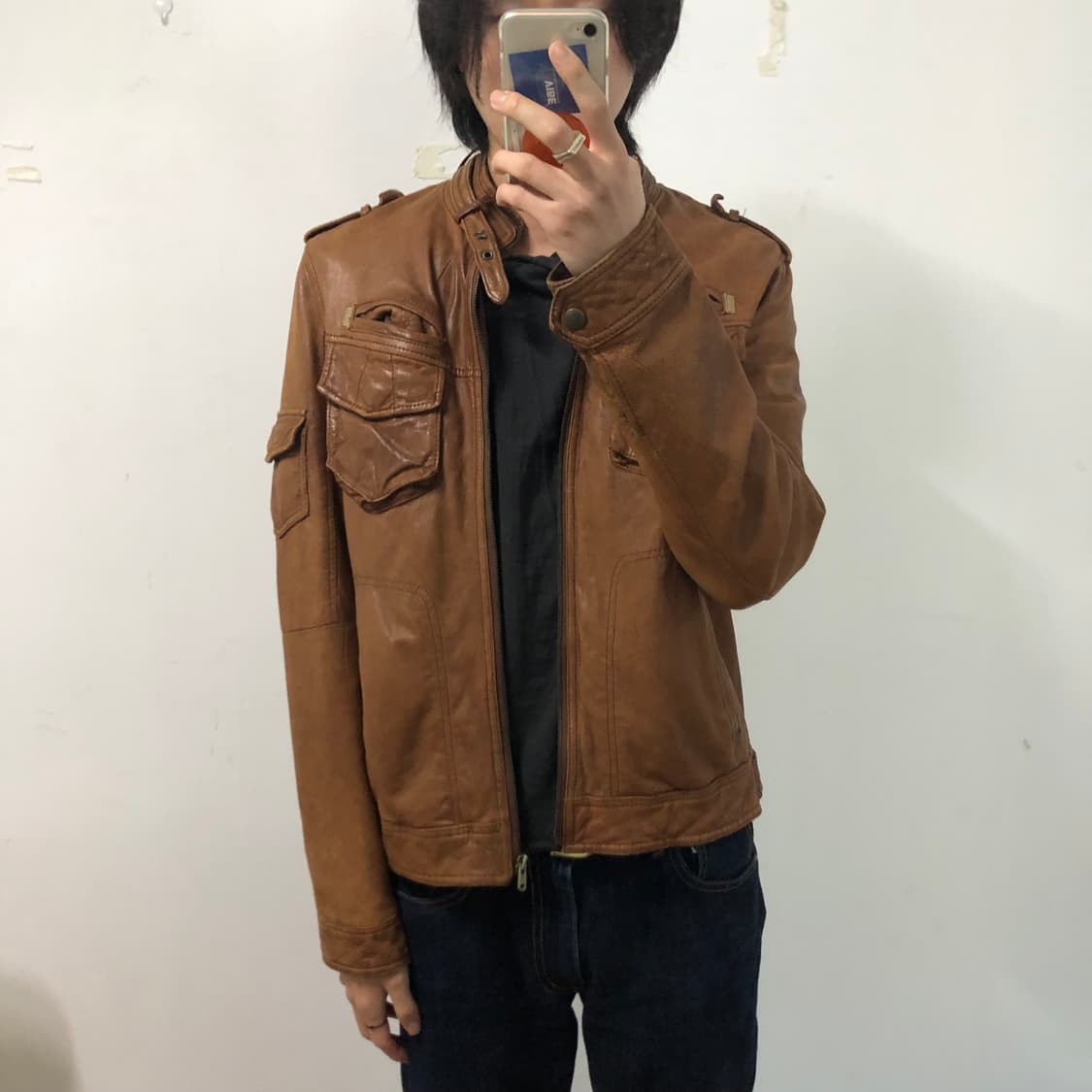 톰보이 브라운 램스킨 레더자켓  상품이미지3