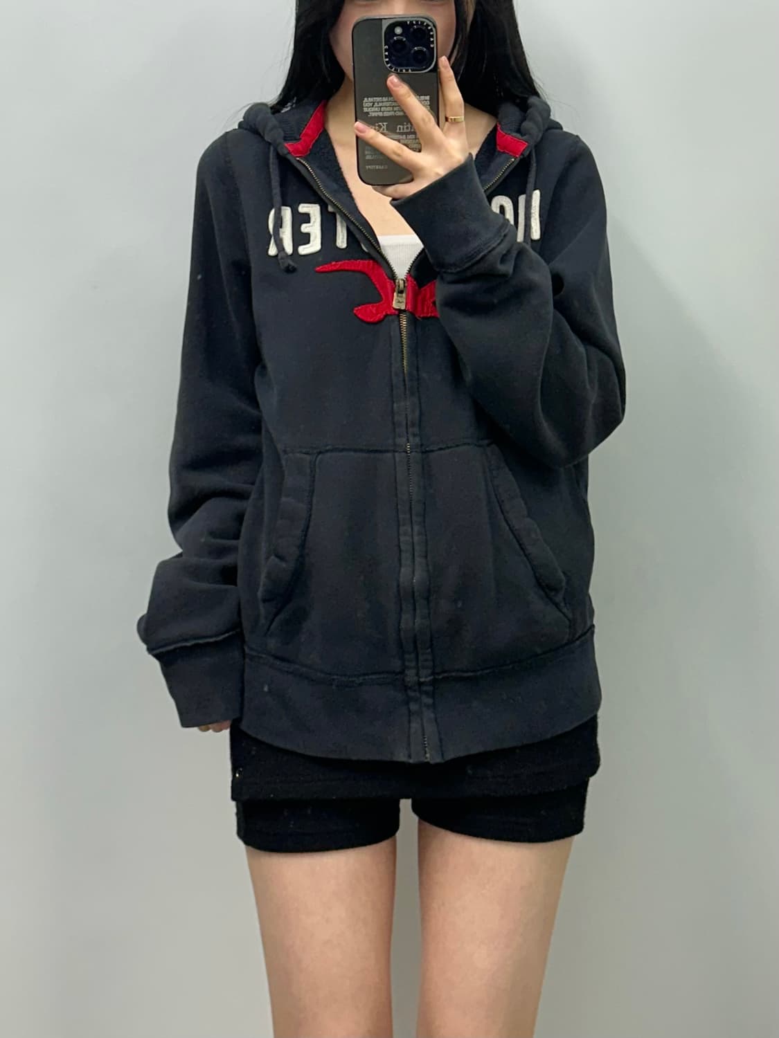 홀리스터 y2k 와투케 블랙 후드집업 상품이미지1