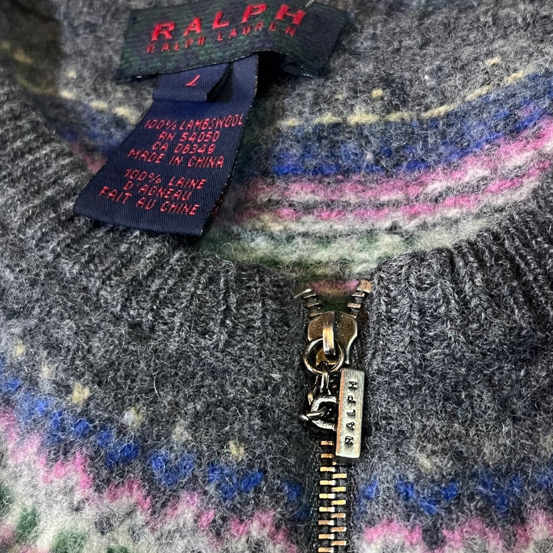 랄프로렌 블랙라벨 페어아일 울 니트 집업 상품이미지3