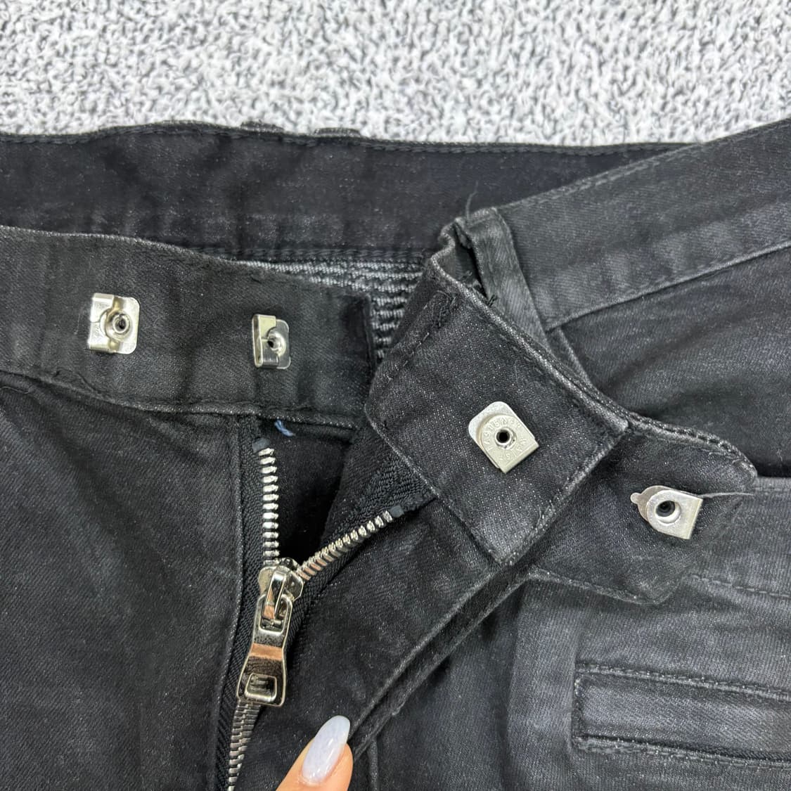 발망 바이커 블랙 진 팬츠 흑청 바지 0312J 상품이미지4