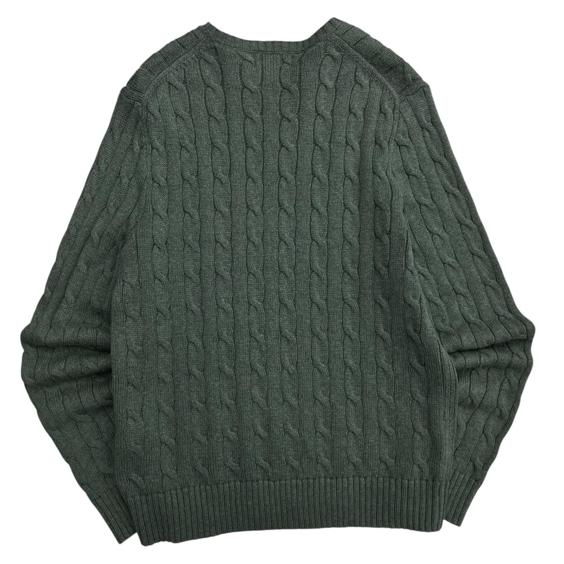 폴로 랄프로렌 네이비포니 말차맛 꽈배기 니트 M 상품이미지3