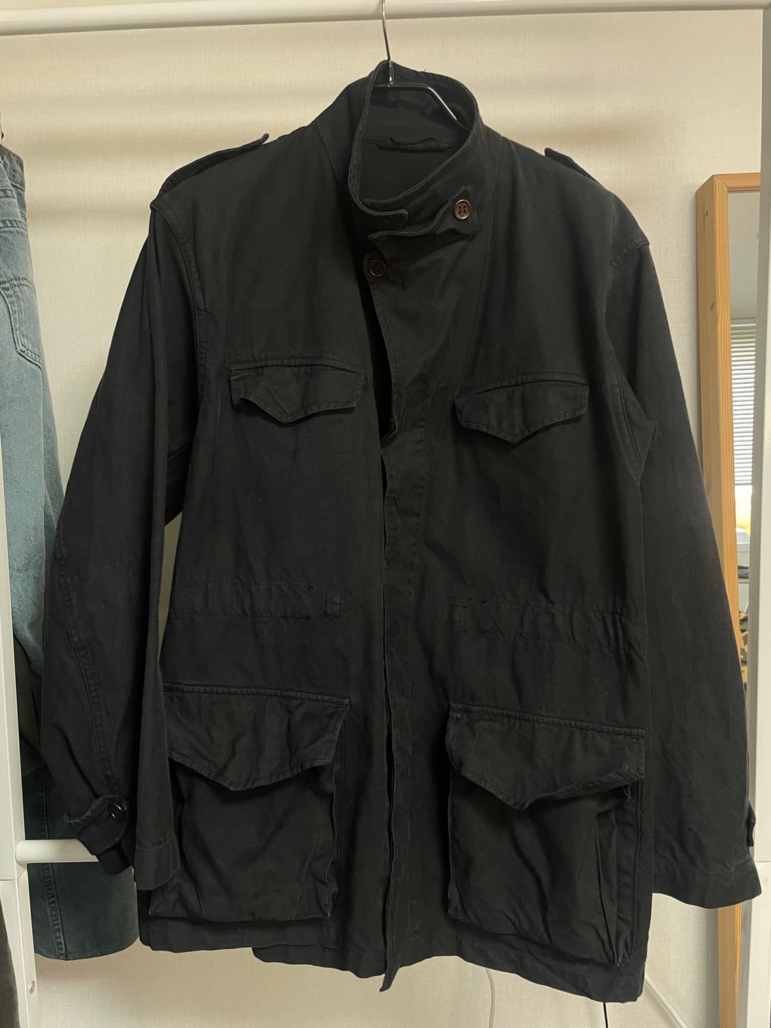 오리지널 프랑스군 m47 필드자켓 블랙 다잉 상품이미지1