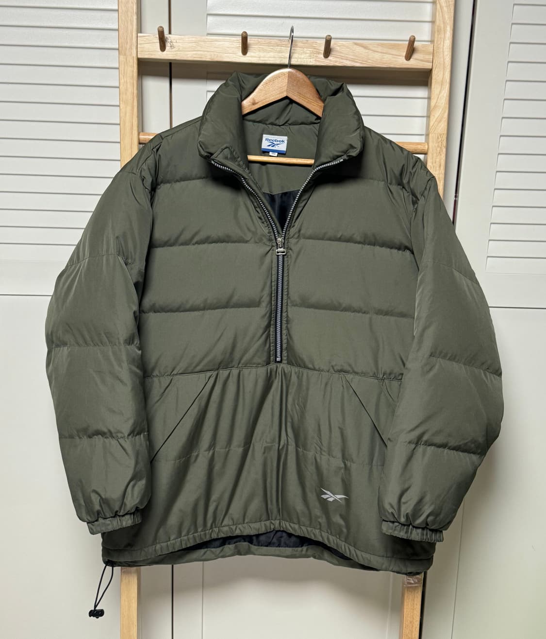 리복 00s 카키 푸퍼 반집업 아노락 패딩 자켓 상품이미지1