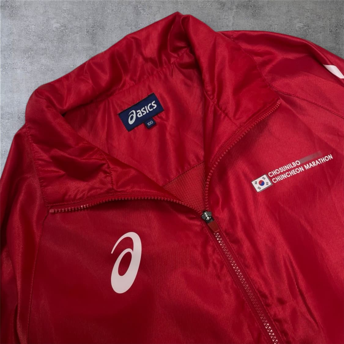 아식스 Asics 레드 올드스쿨 바람막이 자켓 100 상품이미지2