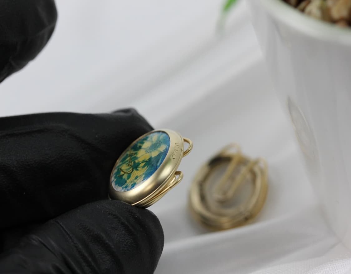 겐조 미사용,A+등급 5.4cm 끼우는 단추커버 넥타이핀 커프스 세트 상품이미지7