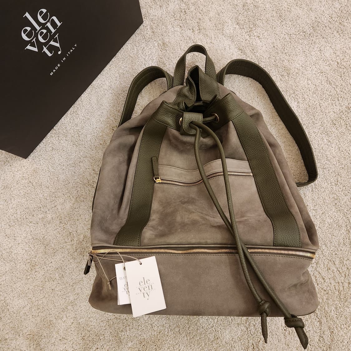 Eleventy 일레븐티 이탈리안 최고급 사슴가죽 스웨이드 럭색 백팩 상품이미지2