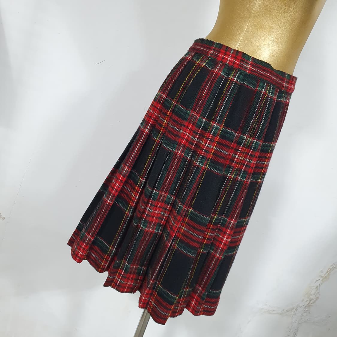 빈티지 레드 울 체크 플리츠 스커트 고스 펑크 갸루 y2k 캐캐체 상품이미지6