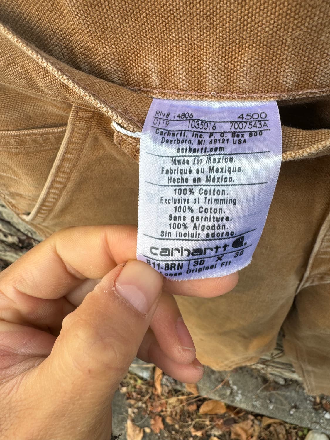 칼하트 빈티지 b11 brn 덕캔버스 카펜터 싱글니 워크 팬츠 30 상품이미지7