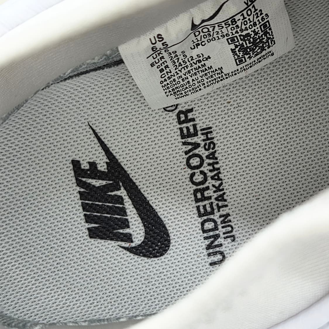  나이키 x 언더커버 에어포스 1 로우 SP 화이트 (245)  상품이미지4