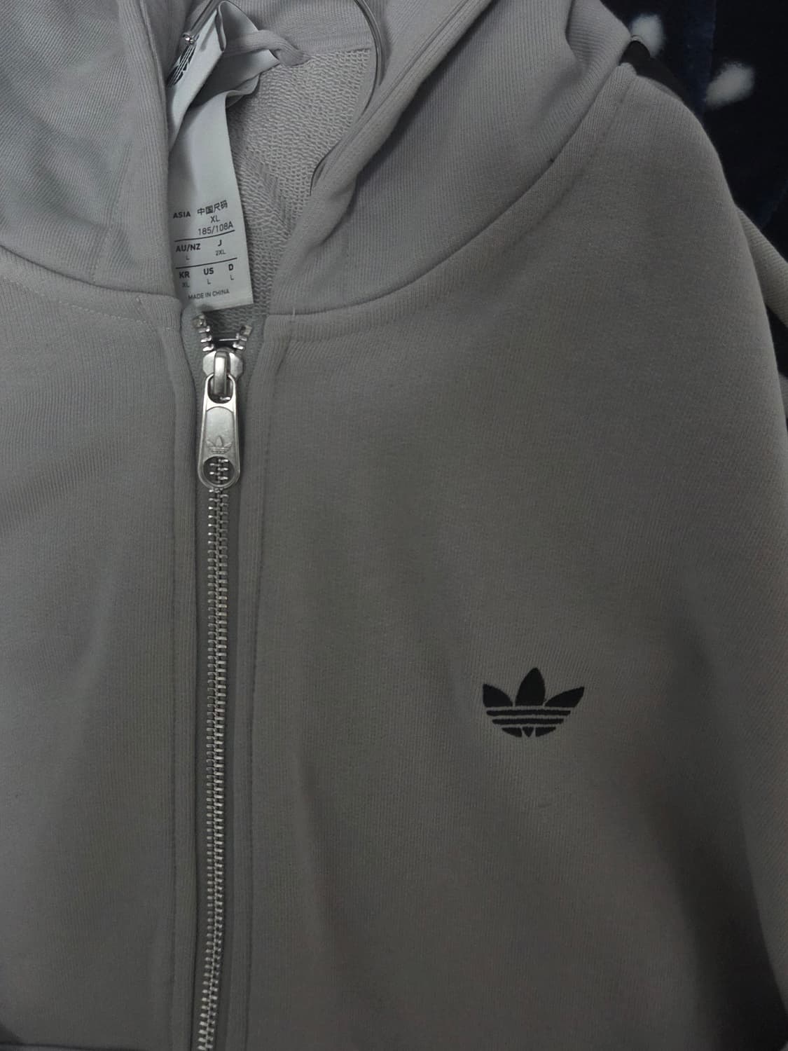아디다스 크롭 후드집업 XL 그레이 상품이미지4