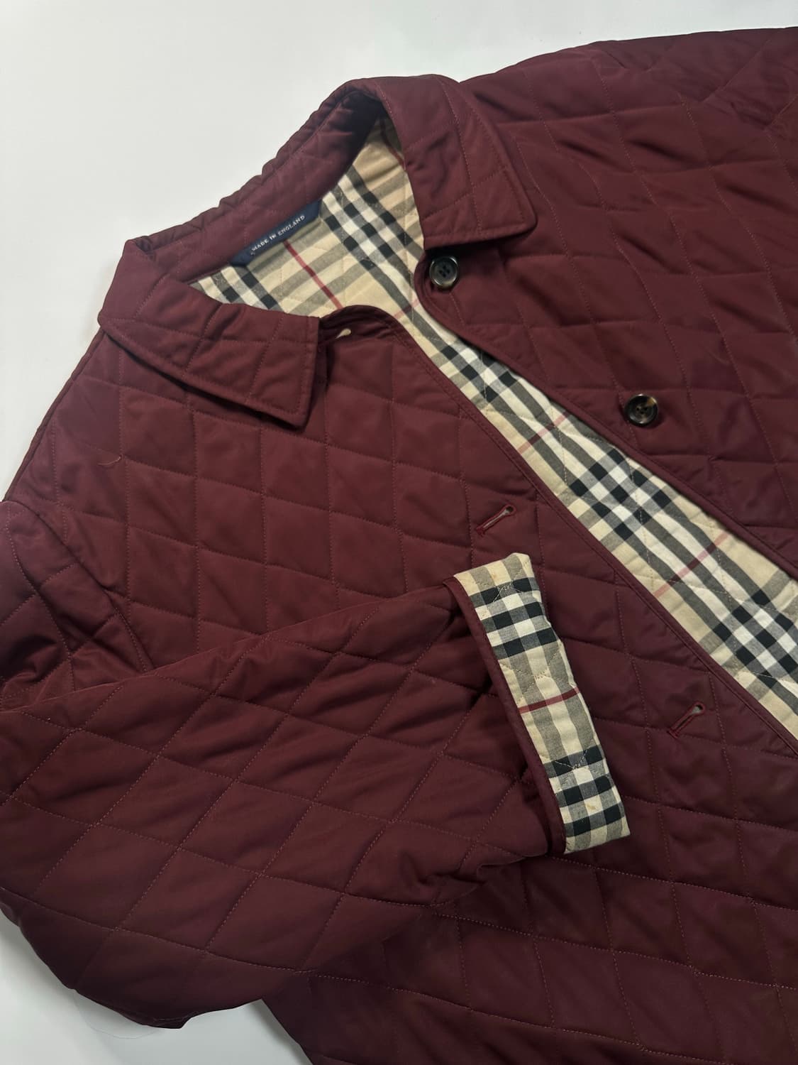 버버리 퀄팅 자켓 버건디 상품이미지1