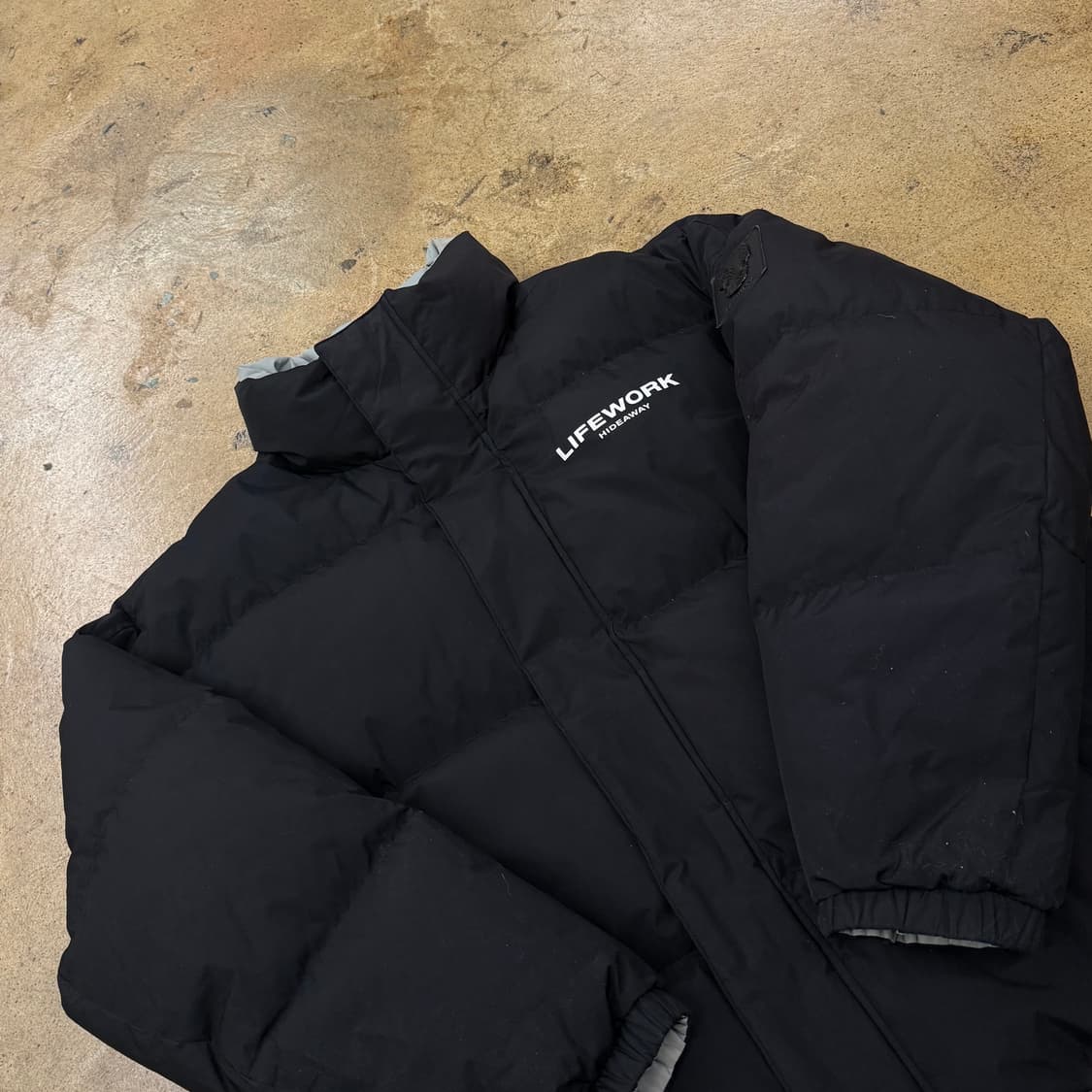 [정품/M] 라이프워크 블랙 그레이 양면 패딩 점퍼 b19 상품이미지1