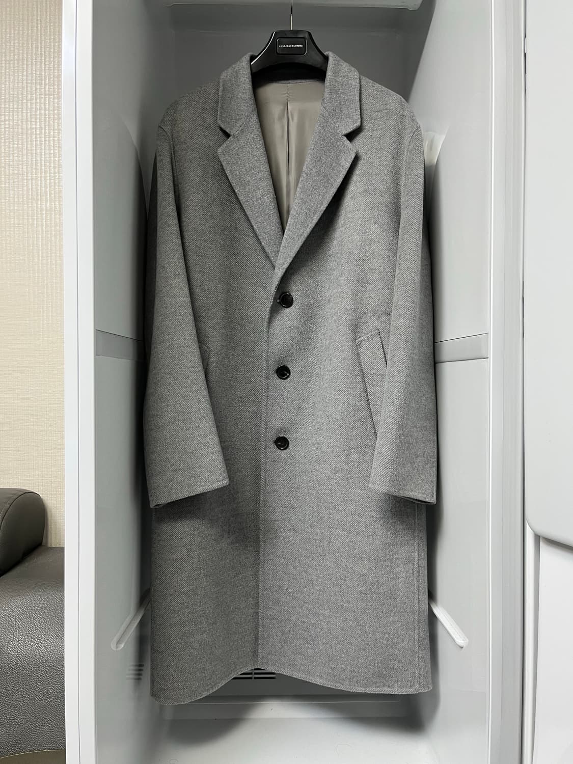 솔리드옴므 그레이 캐시미어 트윌 코트 50사이즈 상품이미지1