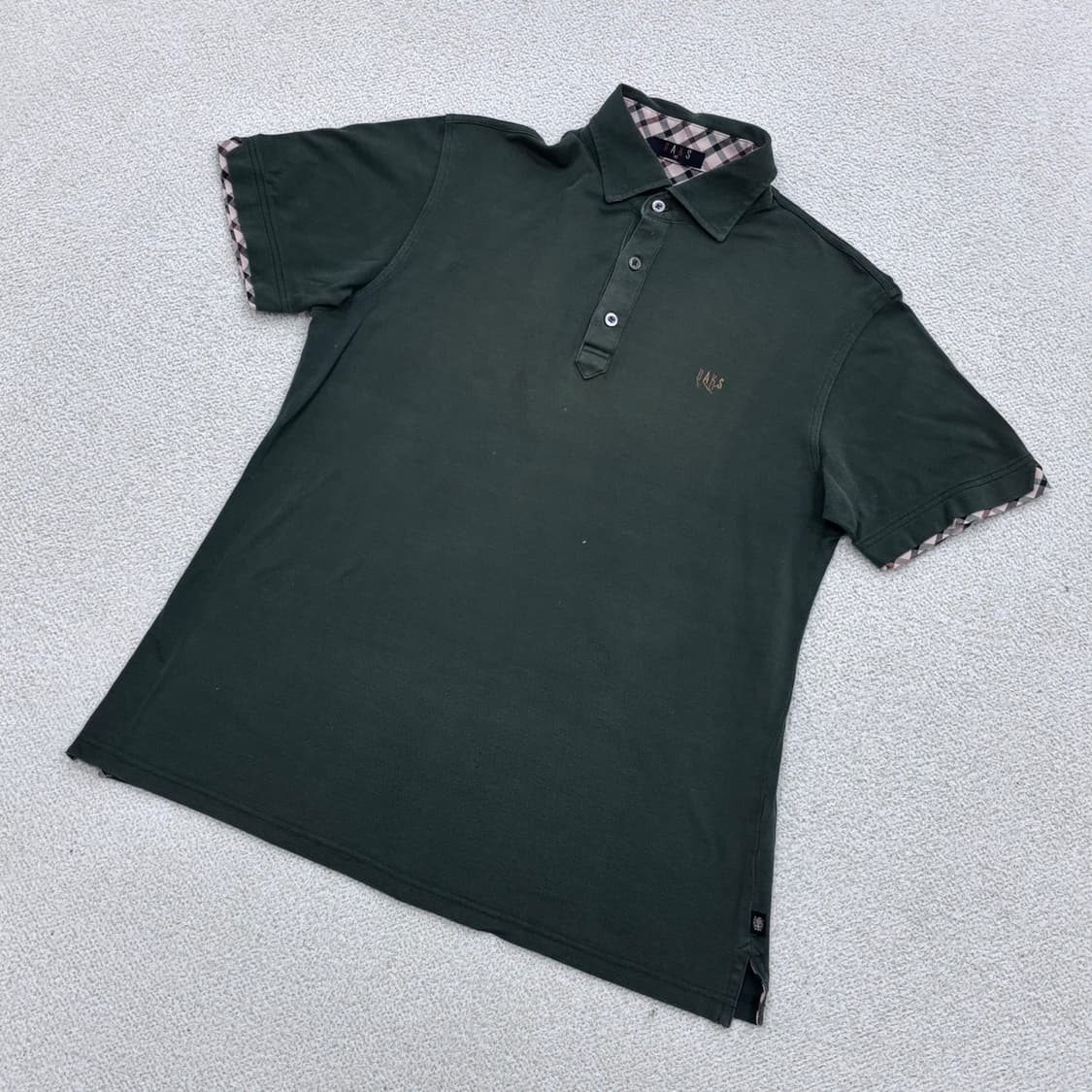 95 닥스 체크배색 반팔 카라 티셔츠 0420E 상품이미지1