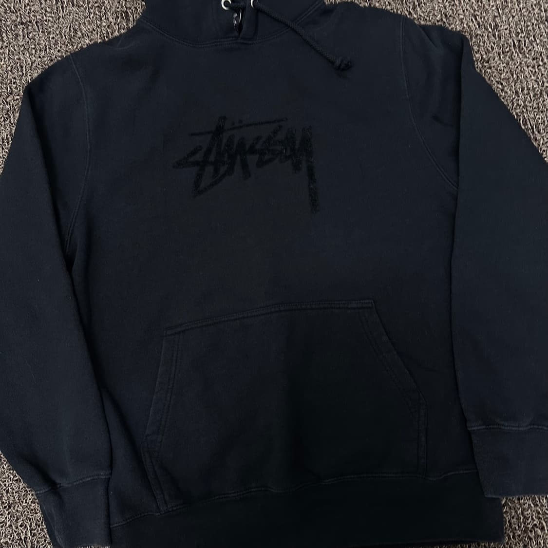 Stussy 스투시 로고 기모 후드티 블랙 M 상품이미지2