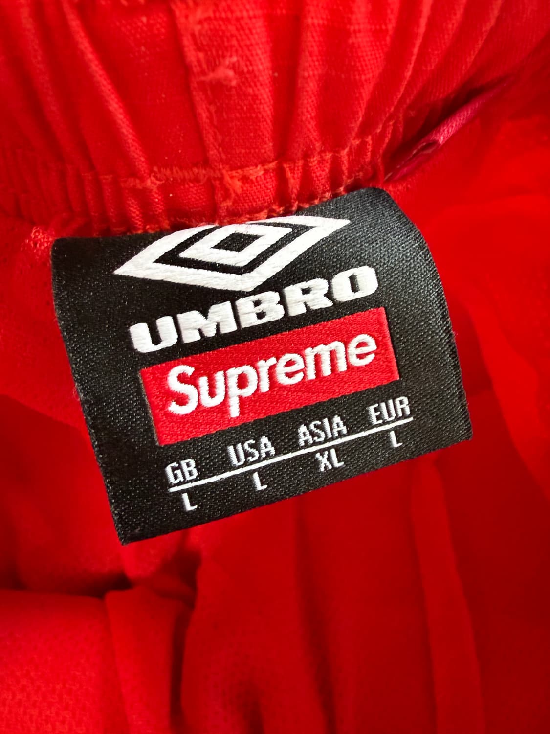 23fw 슈프림x엄브로 트랙팬츠 레드 아시아XL 상품이미지5