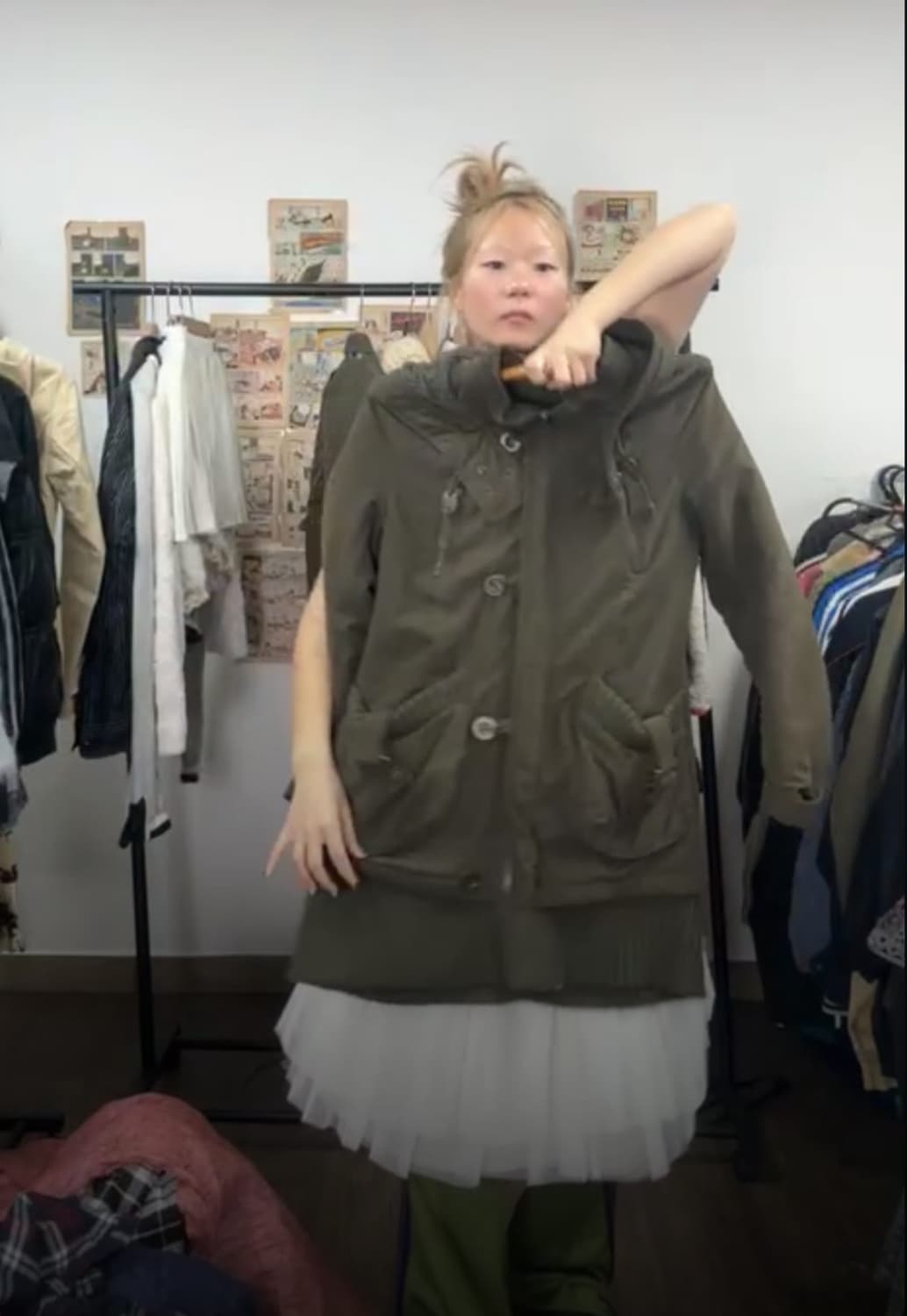 차일드매거진 빈티지 라방 카키 야상 상품이미지5