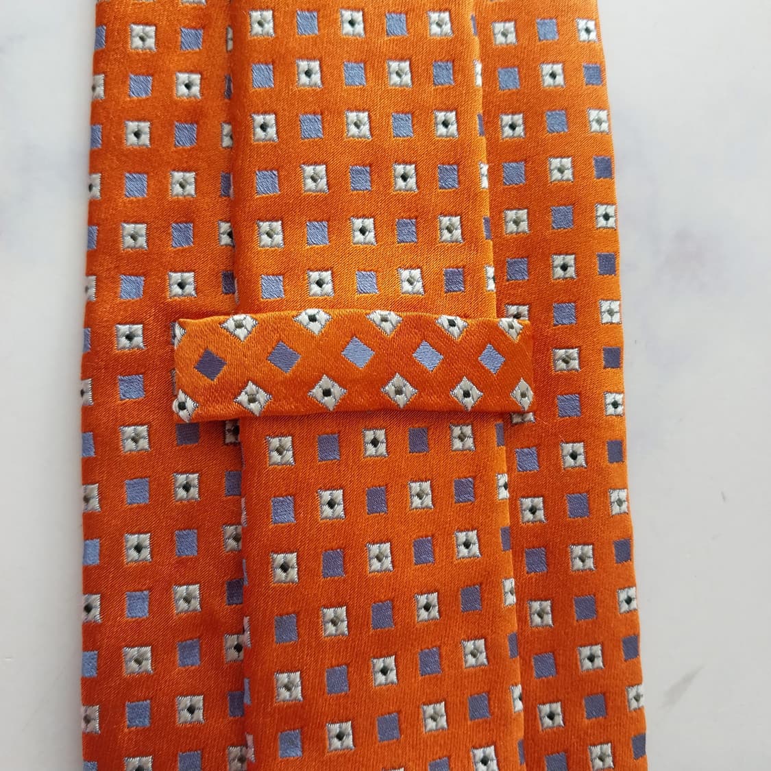 제냐 실크 마이크로 스퀘어 패턴 넥타이 9.8cm A+~A등급 K2274 상품이미지7