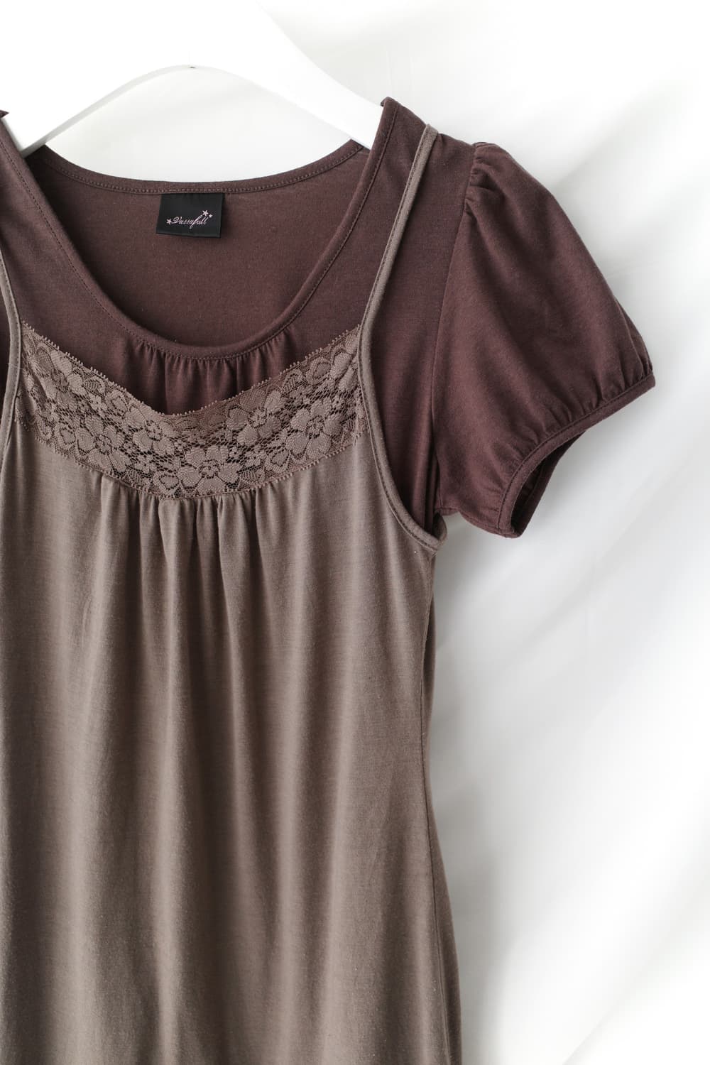 shirring half T + check sleeveless (set) 상품이미지2