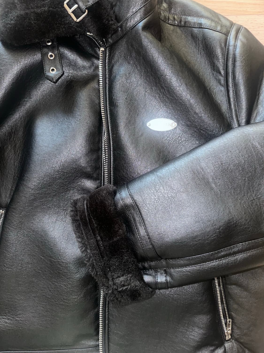 세인트페인 SP 비건 레더 시어링 자켓 상품이미지7